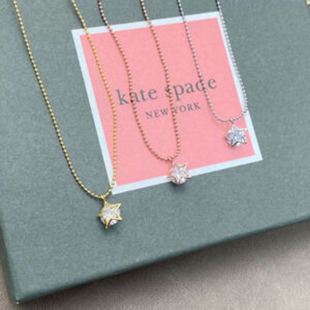 kate spade Solid Sterling Silver Five Point Star Pendant Necklace
